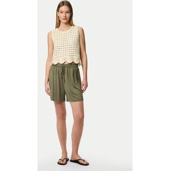 Dámské kraťasy Pieces Šortky z materiálu Anora 17148783 Zelená Regular Fit M