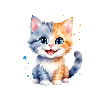 Nášivka Nažehlovací obrázek - dvojbarevné kotě (17,0 x 14,5 cm)