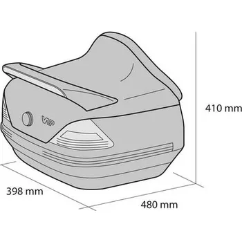 Zavazadlo na motocykl Vrchní kufr na motorku CUSTOMACCES MERCEDES MT0005N černý KAWASAKI VN 900 Custom 2007-2016