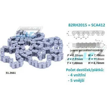 VAČKOVÝ ŘETĚZ YFM660R+SZR660+CBR600 YAMAHA YFM 660 Raptor 2001-2005