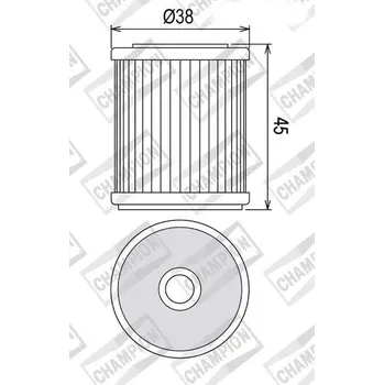 Filtr pro motocykl Olejový filtr CHAMPION COF042 100609615 YAMAHA WR 400 F 1998-2002
