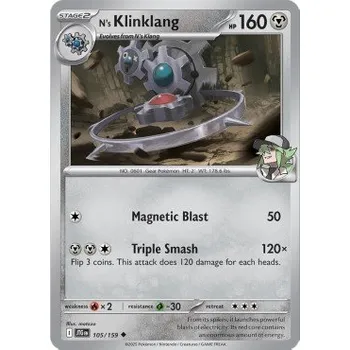Volný čas Pokémon JTG 105/159 N's Klinklang - Journey Together Stav: Near Mint, Verze: NORMAL