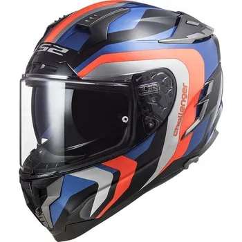 Helma na motorku LS2 FF327 CHALLENGER GALACTIC GL.BLUE FL.ORANGE (Velikost: 2XL) 103274052-MASTER