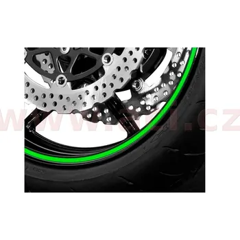 Motodoplněk proužky na ráfky vč. aplikátoru, OXFORD (zelená fluorescenční, délka 6 m, šírka 7 mm) OF616