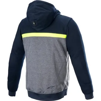 Moto bunda bunda CHROME STREET HOODIE, ALPINESTARS (modrá/šedá/žlutá fluo) 2024 (Velikost: 3XL) 2H462862