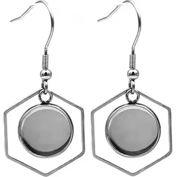 PourArt Lůžko na pryskyřici Náušnice ocel OLT02 hexagon 1 pár