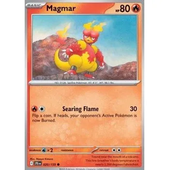 Sběratelská karetní hra Pokémon JTG 020/159 Magmar - Journey Together Stav: Near Mint, Verze: REVERSE HOLO