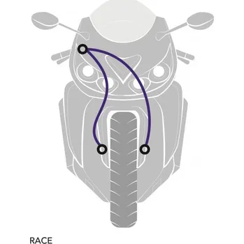 RACE Hadice přední brzdy sada Venhill POWERHOSEPLUS KAW-7018F (2 hadice v sadě) Průhledné hadice, chromové koncovky KAW-7018F