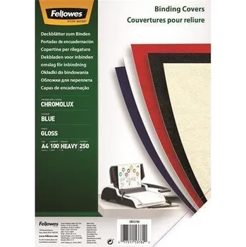 Kancelářská technika Vazací kryt Fellowes Chromo A4 zadní, modrý - balení 100 ks