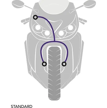 STANDARD Hadice přední brzdy sada Venhill POWERHOSEPLUS TRI-8003F-BK (3 hadice v sadě) černé hadice, chromové koncovky TRI-8003F-BK