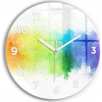 Hodiny Ozdobné nástěnné hodiny s krásnou grafikou Abstraktní duha kulatý průměr 30 cm
