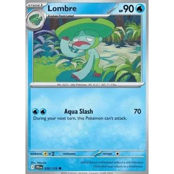 Volný čas Pokémon JTG 036/159 Lombre - Journey Together Stav: Near Mint, Verze: REVERSE HOLO