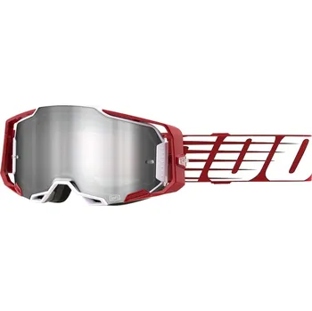 Motocyklové brýle ARMEGA 100% brýle Oversized Deep, stříbrné plexi 50721-261-02