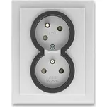 Zásuvka dvojnásobná bezšroubová, s clonkami, s natočenou dutinou ABB Neo Tech 5513M-C02357 72 titanová / onyx