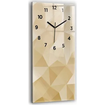 Hodiny Skleněné nástěnné hodiny tiché kuchyňské ručičky Trojúhelníky abstrakce 30x60