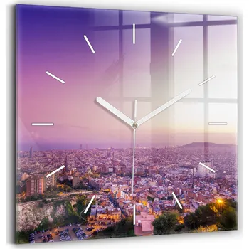 Hodiny Nástěnné hodiny Wallfluent fialové 30 cm