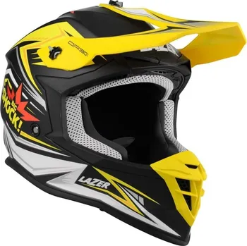 Helma na motorku přilba OR3 SHOCK, LAZER - Belgie, černá/žlutá (Velikost: S) MZE600320120