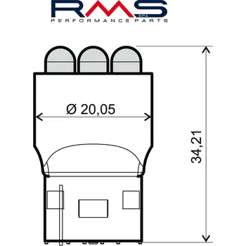 Elektroinstalace pro motocykl Žárovka RMS 246510535 12V 6 Led, T20 bílá (2ks) 246510535