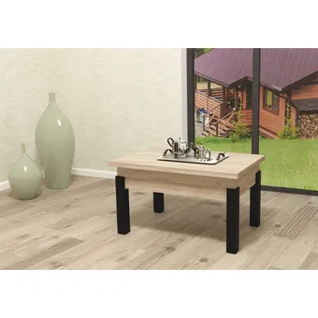 Konferenční stolek Rozkládací stůl TRANSOFORMER 90x60-120 cm, výška 50-75 cm, lamino dub sonoma
