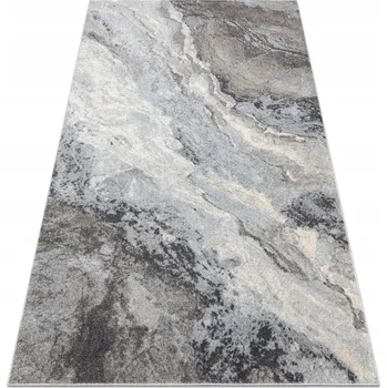 Koberec MODERNÍ KOBEREC DO OBÝVACÍHO POKOJE LOŽNICE VZOR MARMOR ABSTRAKCE šedý 80x150 cm