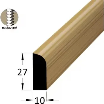 soklová lišta NOVÁK Podlahová - soklová lišta 27x10 dub surový cinkovaný, 2,4m 499