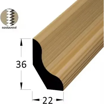 soklová lišta Podlahová - soklová lišta 36x22 dub surový cinkovaný, 2,4m 418