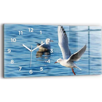 Hodiny Moderní skleněné nástěnné hodiny s potiskem horizontální 60x30 cm Rackové v Gdyni