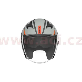 Helma na motorku přilba N127 Strap, NOX (šedá, neon oranžová, vel. XS) (Velikost: XS) CASQN127STRAPNARDOORANGEFLUO