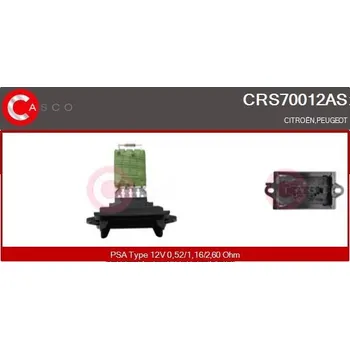 Ventilátor topení a klimatizace Odpor, vnitřní tlakový ventilátor CASCO CRS70012AS