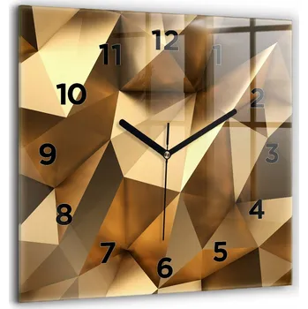 Hodiny Skleněné čtvercové nástěnné hodiny S Potiskem Geometrická textura 60x60 cm