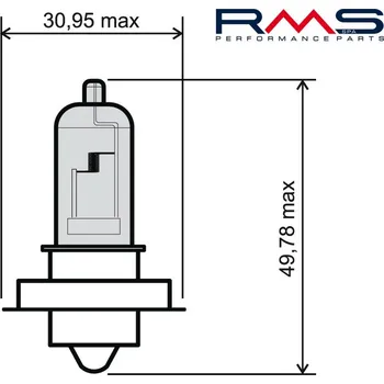 Elektroinstalace pro motocykl Žárovka RMS 246510420 12V 15W, P26S modrá 246510420
