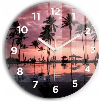 Hodiny Nástěnné hodiny Wallfluente fialové 30 cm