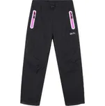 DÍVČÍ SOFTSHELLOVÉ KALHOTY LETNÍ PRUŽNÉ Barva: Černé s růžovým zipem, Velikost: 158
