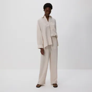 Dámské kalhoty Reserved - Volné kalhoty s viskózou - béžová - YH520-08X - YH520-08X-XS