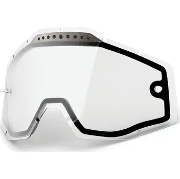 Motocyklové brýle plexi Dual Racecraft/Accuri/Strata, 100% (čiré Vented, Anti-fog) 51006-010-02