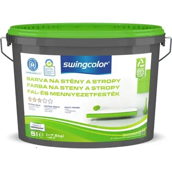 barva na zeď Swingcolor Barva na stěnu a strop, bílá, matná, 5 l 6203 T0005 0095