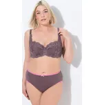 Ulla Popken, Plus size Balkonetová podprsenka, měkké košíčky, kostice, krajka, B-D pro plnoštíhlé nadměrná velikost, 820373345-1096, hnědý, 115D, Nadměrné velikosti, Plus size oblečení, Oblečení pro boubelky, Oblečení pro baculky, Oblečení pro plnoštíhlé,