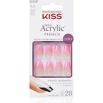 Přípravek na nehty KISS Acrylic French Color umělé nehty Squared 28 ks