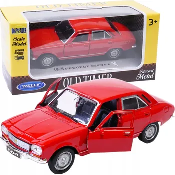 autíčko Peugeot 504 1:34 - 39 WELLY 42394 červený