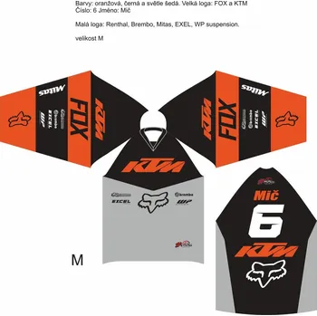 Moto dres Dres na zakázku Motokros, Enduro, MTB, BMX, DH, 160 2H1128159