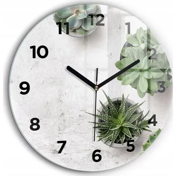 Hodiny Dekorativní nástěnné hodiny s krásnou grafikou Rostliny, průměr 60 cm