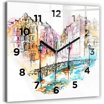 Hodiny Nástěnné hodiny Wallfluent oranžové 30 cm