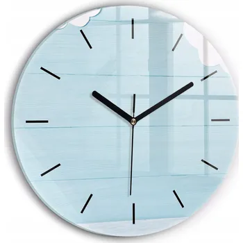 Hodiny Moderní skleněné nástěnné hodiny Tabule pro děti kulatý průměr 30 cm