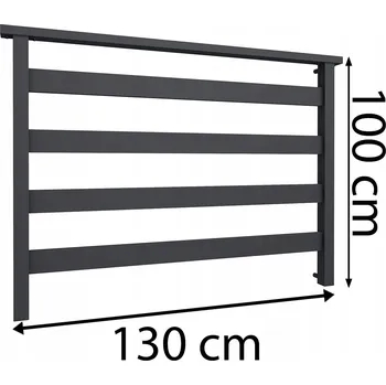 Zábradlí Fello Kovové venkovní zábradlí Fello 130 cm k přišroubování, 2 sloupky antracit délka 130 cm