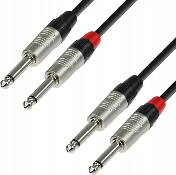 Audio kabel Kabel jack 6,3 mm - jack 6,3 mm Adam Hall K4TPP0150 1,5 m