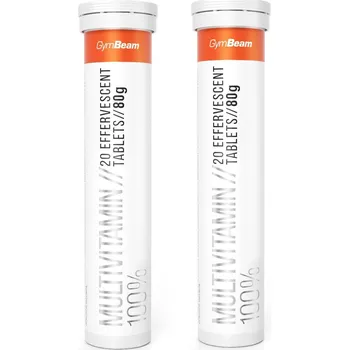 GymBeam Multivitamín 100%, 2x 20 šumivých tablet, pomeranč