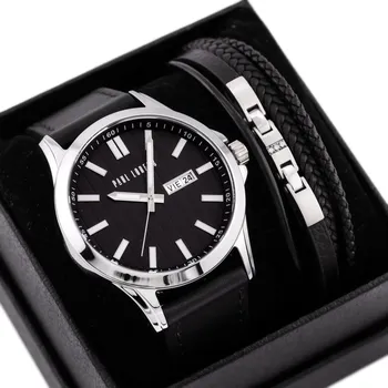 Hodinky Pánská dárková sada PAUL LORENS - Hodinky + Náramek (zg374f)