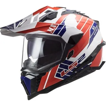 Helma na motorku LS2 MX701 EXPLORER ATLANTIS G.WHITE RED BLUE (Velikost: 2XL) 407012002-MASTER