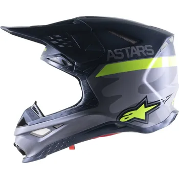 Helma na motorku přilba SUPERTECH S-M10 limitovaná edice AMS, ALPINESTARS (šedá/bílá/žlutá fluo/černá, vel. XL) (Velikost: XL) 8302321-9059