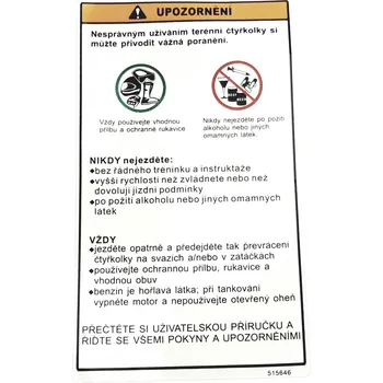 Motodíl LABEL, WARNING 515646